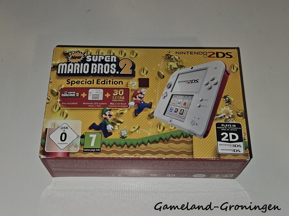 Nintendo 2DS Console White/Red + New Super Mario Bros 2 (Boxed)
