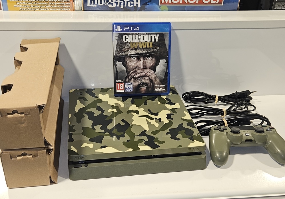 PlayStation 4 Slim 1TB with Controller & Wired (Boxed, Camo Edition)