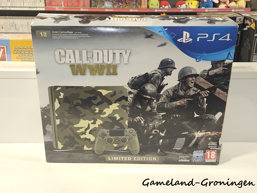 PlayStation 4 Slim 1TB met Controller & Bedrading (Boxed, Camo Edition)