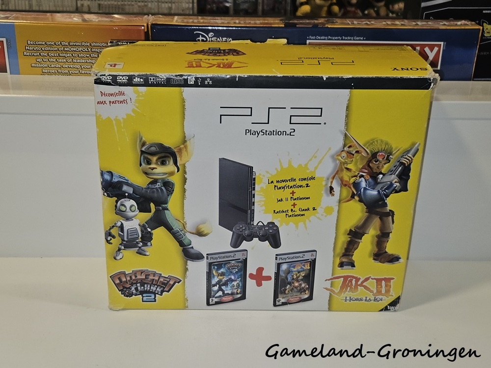 PlayStation 2 Slimline Ratchet & Clank 2 + Jak II Pack (Boxed, Zwart)