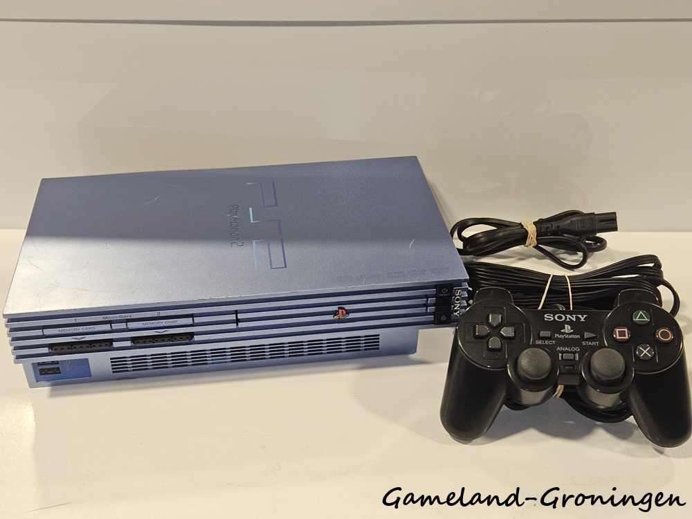 PlayStation 2 Phat met Controller & Bedrading (Blauw)