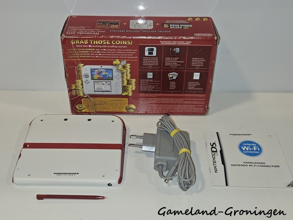 Nintendo 2DS Console Wit/Rood + New Super Mario Bros 2 (Boxed)