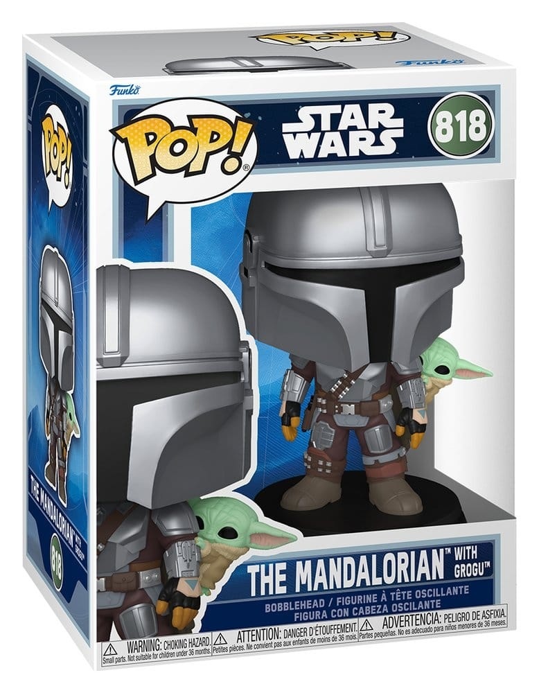 Star Wars The Mandalorian and Grogu POP! - The Mandalorian with Grogu #818