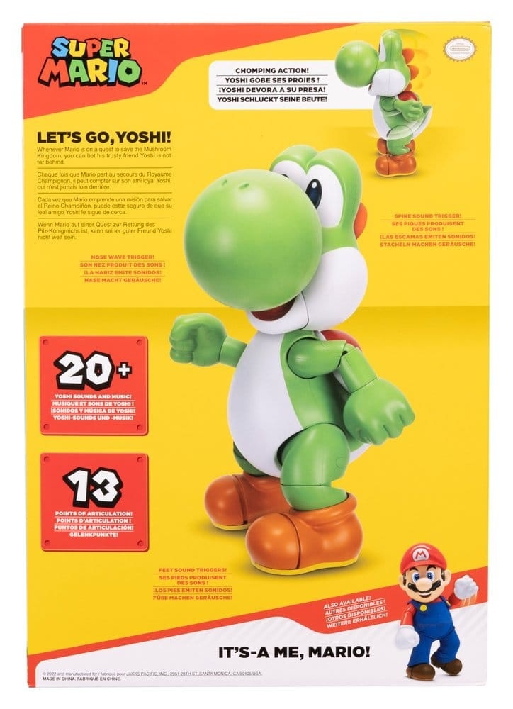 Super Mario - Talking Let's Go! Yoshi! Action Figure 36 cm