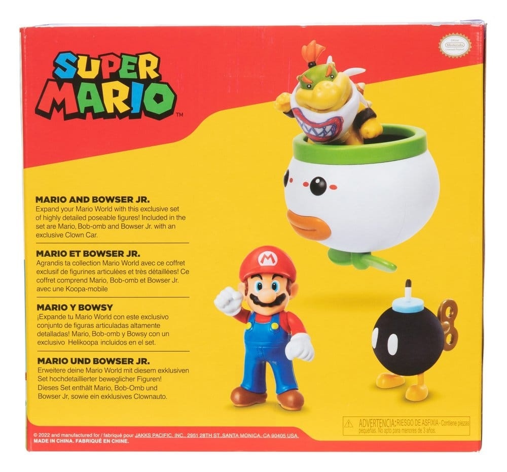 World of Nintendo - Mini Figure 2-Pack Mario & Bowser Jr. Clown Car 6 cm