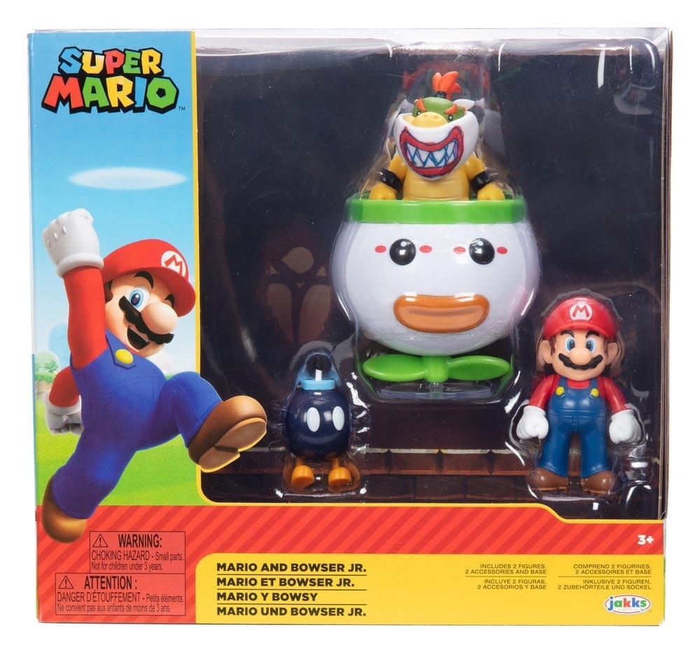 World of Nintendo - Mini Figure 2-Pack Mario & Bowser Jr. Clown Car 6 cm
