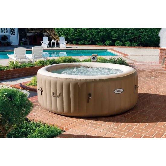 Intex PureSpa opblaasbare spa Bubble 4 personen (incl. energiebesparende afdekhoes)