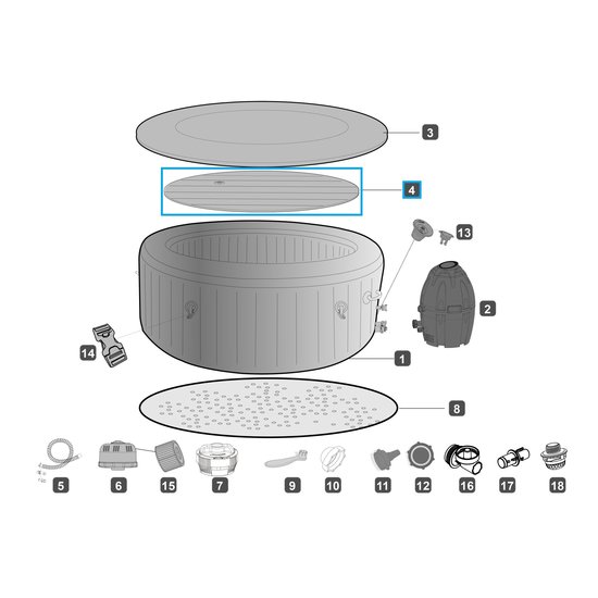 Lay-Z-Spa opblaasbaar deksel rond St Moritz