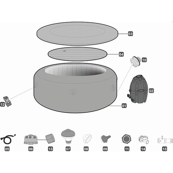 Lay-Z-Spa koppeling voor adapter A (inclusief afdichting)