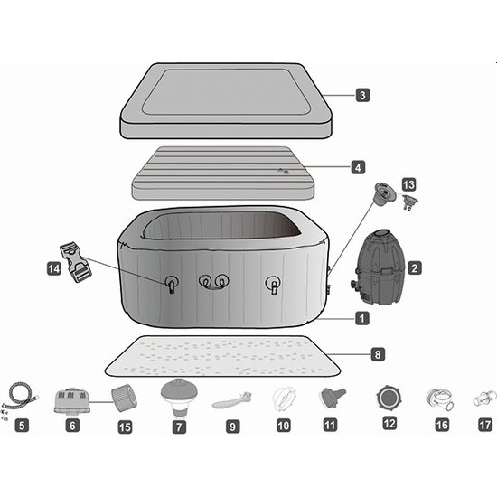Lay-Z-Spa koppeling voor adapter A (inclusief afdichting)