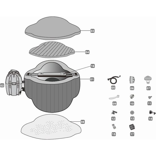 Lay-Z-Spa koppeling voor adapter A (inclusief afdichting)
