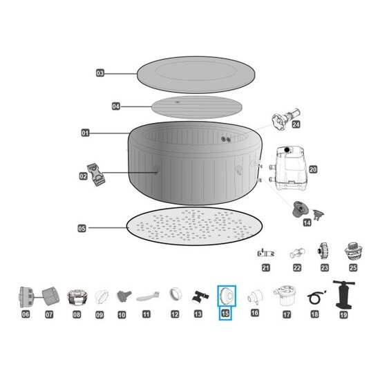 Lay-Z-Spa dop voor Lay-Z-Spa water jet inlaat