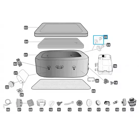 Bestway Lay-Z-spa water aangedreven colorjet LED verlichting HydroJet