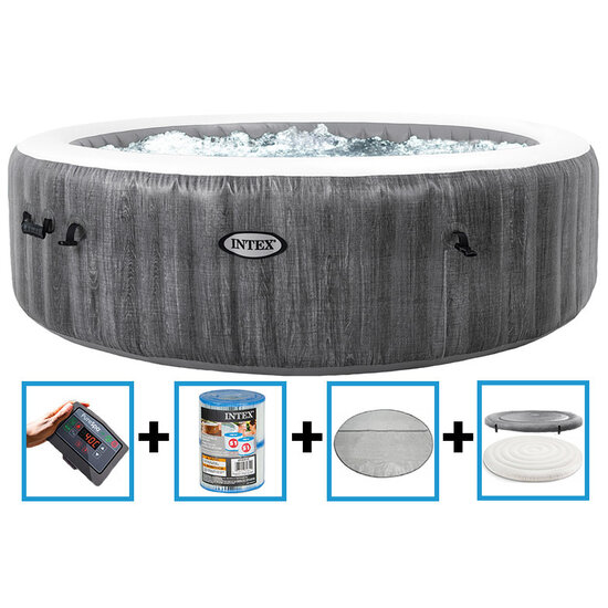 Intex PureSpa Greywood Deluxe Bubble Therapy + HWS - 6 personen