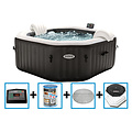 Intex PureSpa Jet & Bubble Deluxe Octagon + Hard Water Systeem + Zoutwatersysteem - 4 personen