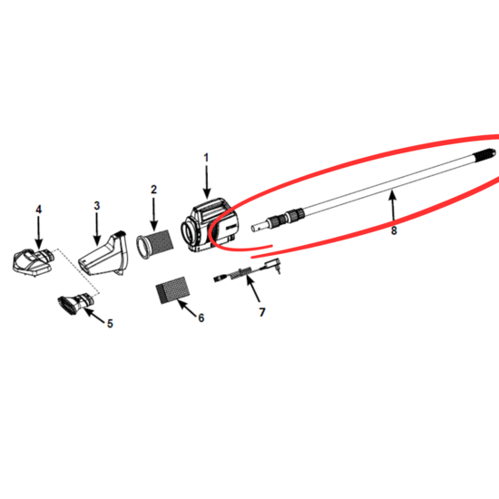 Intex telescopische steel voor zr200 elektrische stofzuiger