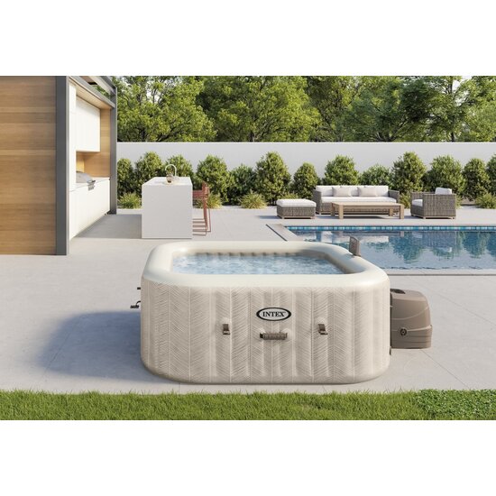Intex PureSpa Chevron Deluxe Bubble Therapy + Hard Water Systeem + Zoutwatersysteem - 6 personen