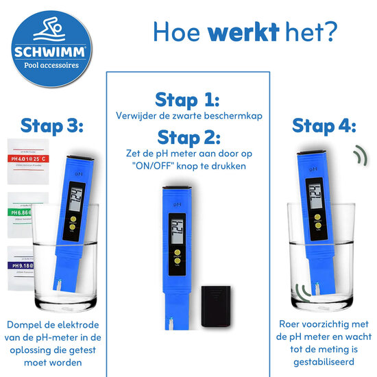 Schwimm® digitale pH meter voor zwembaden, spa's en aquaria
