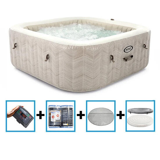 Intex PureSpa Chevron Deluxe Bubble Therapy + Hard Water Systeem + Zoutwatersysteem - 6 personen