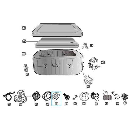 Lay-Z-Spa stop voor diverse Lay-Z-Spa AirJet spa's