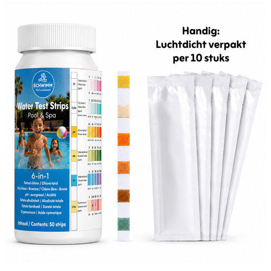 Schwimm® Teststrips Zwembad & Spa 6-in-1 (50 stuks)