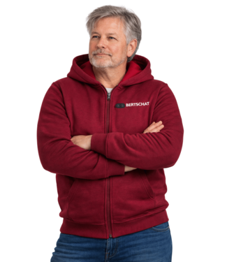 BERTSCHAT® Verwarmde Hoodie - Heren | Dual Heating - Bordeauxrood