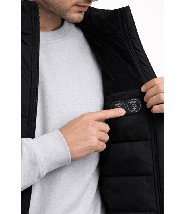 Gewatteerde Heated Bodywarmer Heren - Zwart - Dual Heating | 12V