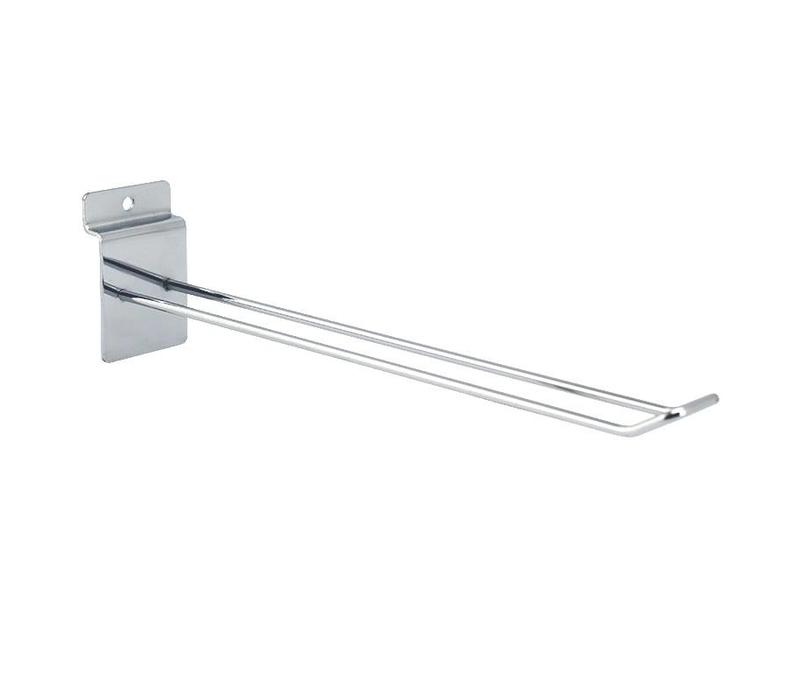 Eurohaak ,voor slatwall , L=25 cm, chroom