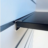 Schapdrager, "Blinde bevestiging" ZWART, L=390mm t.b.v. schap 400(b)mm