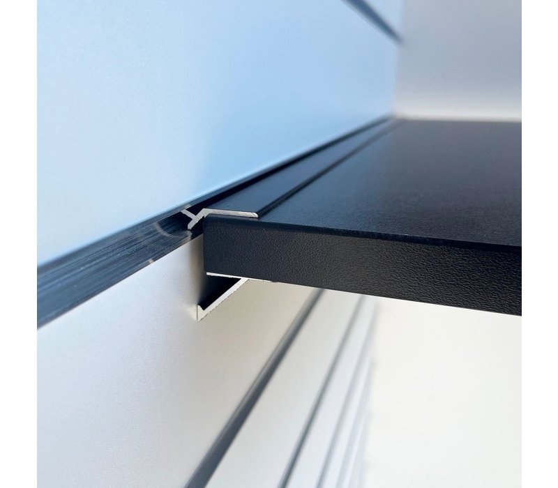 Schapdrager, "Blinde bevestiging" ZWART, L=390mm t.b.v. schap 400(b)mm