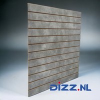 Slatwall, Betonlook, 1200 x 1200 mm, Profiel afstand 100 mm