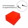 SET 5X LEGPLANKEN, 400X300X18 MM, ROOD INCL. SET SCHAPDRAGERS