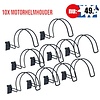10x Motorhelmhouder, ZWART