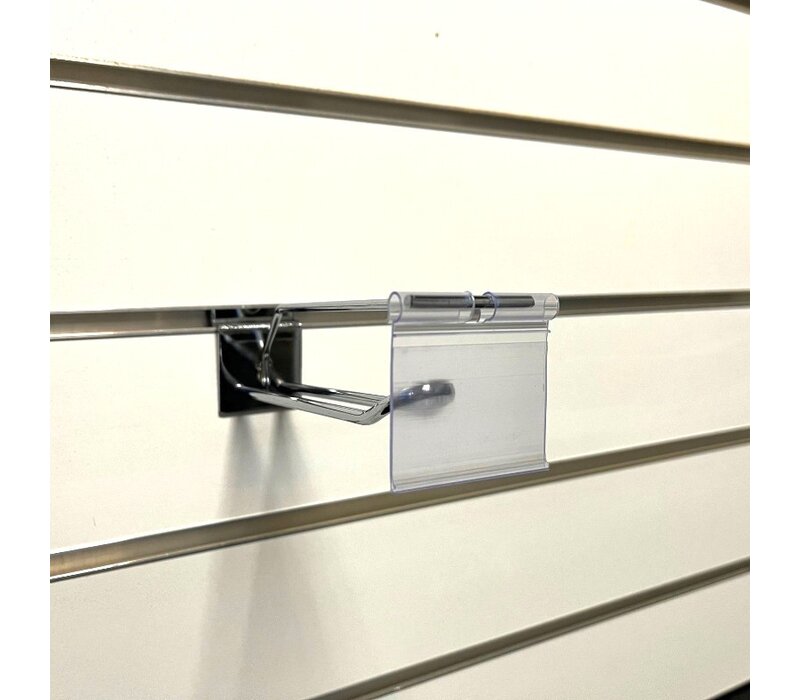 Etikethouder 52x39  mm t.b.v. eurohaak met bovenstang