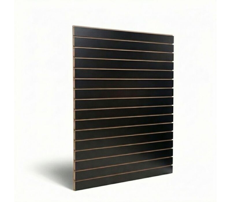 Slatwall, ZWART, 1200 x 1200 mm, Profiel afstand 75 mm