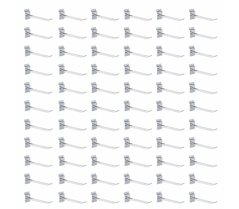 60x Eurohaak ,voor slatwall , L=20 cm, chroom