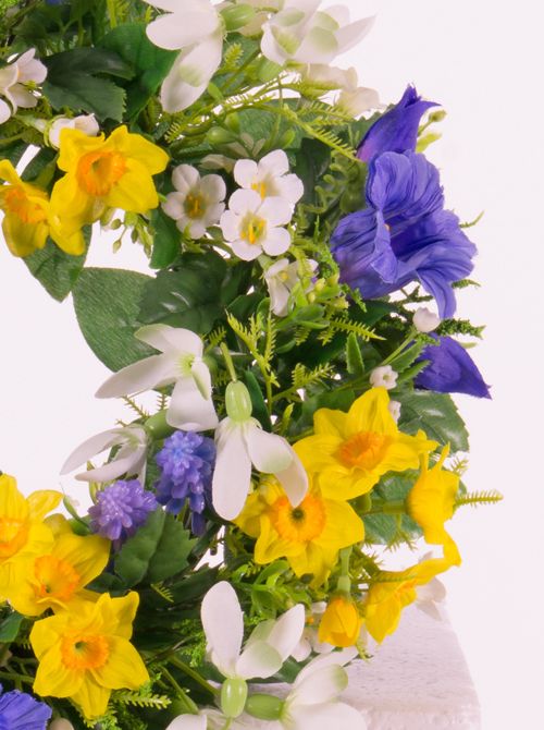 Wreath "Spring Break" Campanula/Bluegrape/Daffodil/lillyofthevalley Ø 15CM/30CM