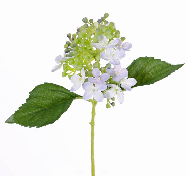 Hortensia "fresh bloom", 15 flores, 2 hojas y capullos suaves de pvc, 33 cm