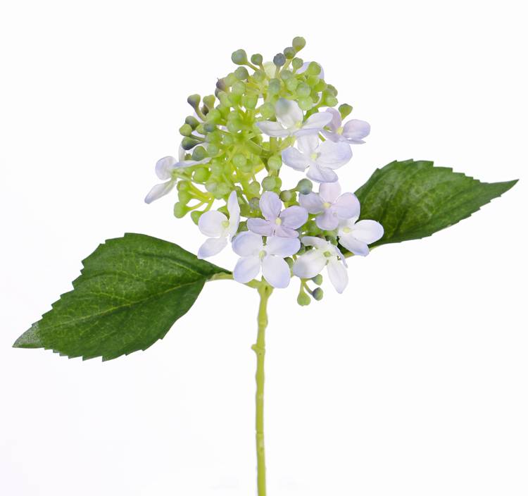 Hydrangea "fresh bloom" , 15 flowers, 2 leaves & soft pvc buds, 33 cm