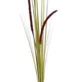 Grass bush flowering (Cattail), 2 flowers, 22 leaves, PVC, 90cm