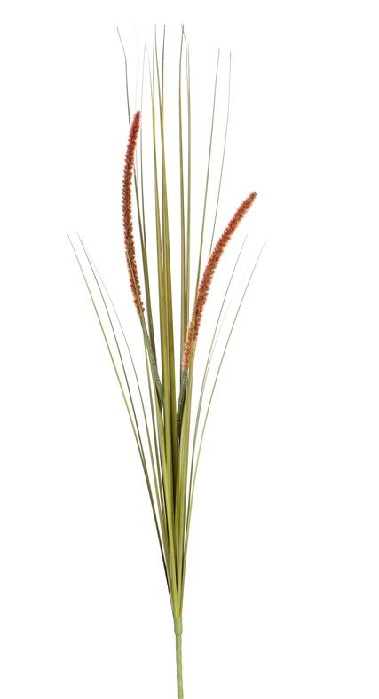 Grasbusch blühend (Cattail), 2 Blüten, 22 Blätter, PVC, 90cm