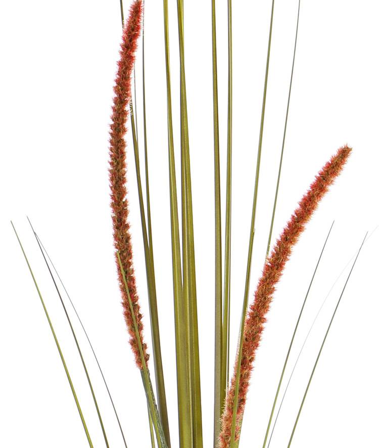 Hierba con flores, 2 colas de zorro, 22 hojas, PVC, 90 cm