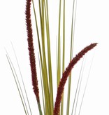 Grass bush flowering (Cattail), 2 flowers, 22 leaves, PVC, 90cm