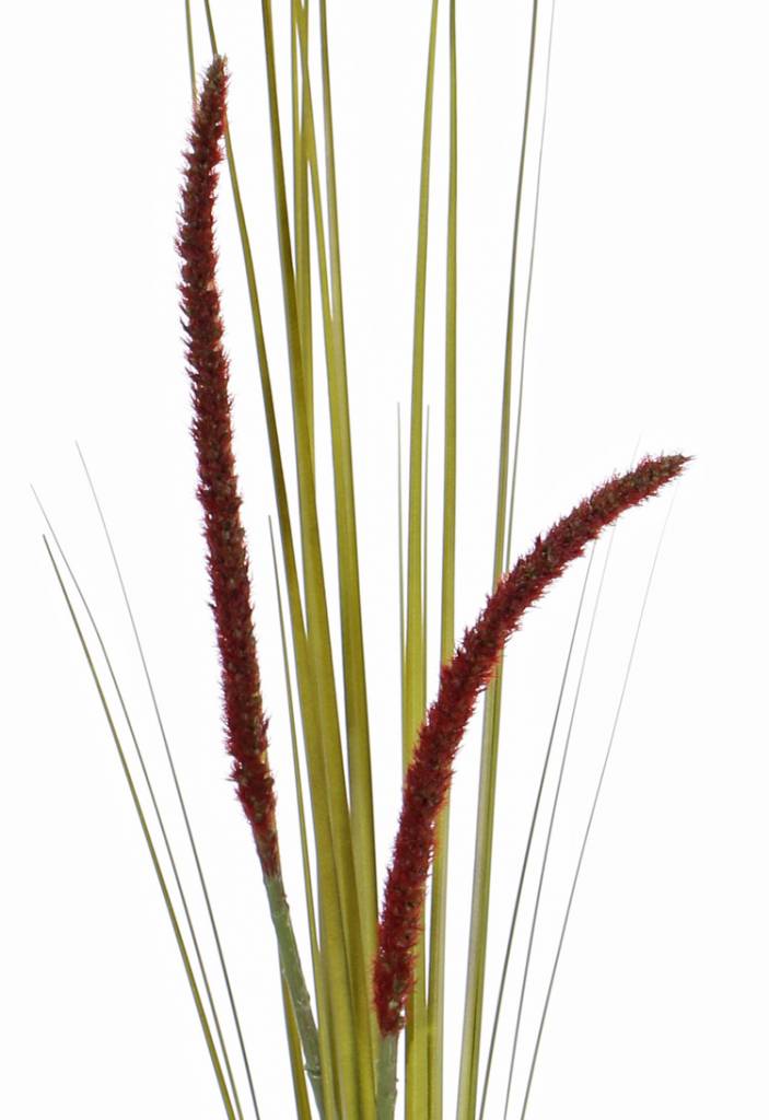 Grass bush flowering (Cattail), 2 flowers, 22 leaves, PVC, 90cm