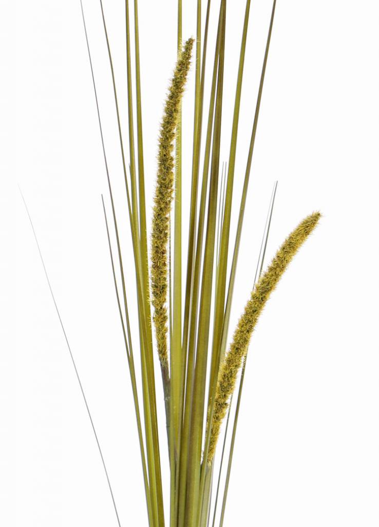 Grass bush flowering (Cattail), 2 flowers, 22 leaves, PVC, 90cm