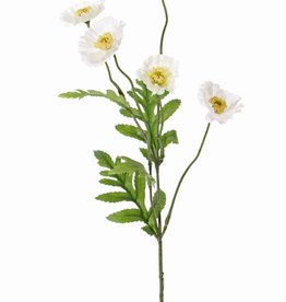 Mohnblume, 5 Blüten, (Ø 5cm), 4 Blätter, 63cm