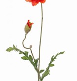 Mohnblume 'Shiny', (3 Lagen, Ø 12cm), 1 Knospe, beflockt, 2 Blätter, 65cm