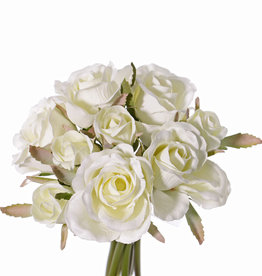 Rose bouquet 'Royal', 9 roses (5x medium Ø 6cm & 4x small Ø 3cm), with ribbon, 20cm