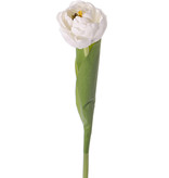 Tulp 'Full Bloom', x1 (ø6.5*5.5cm), 6 laags, 'Top Art 60!', 2 bladeren, REAL TOUCH, 45cm