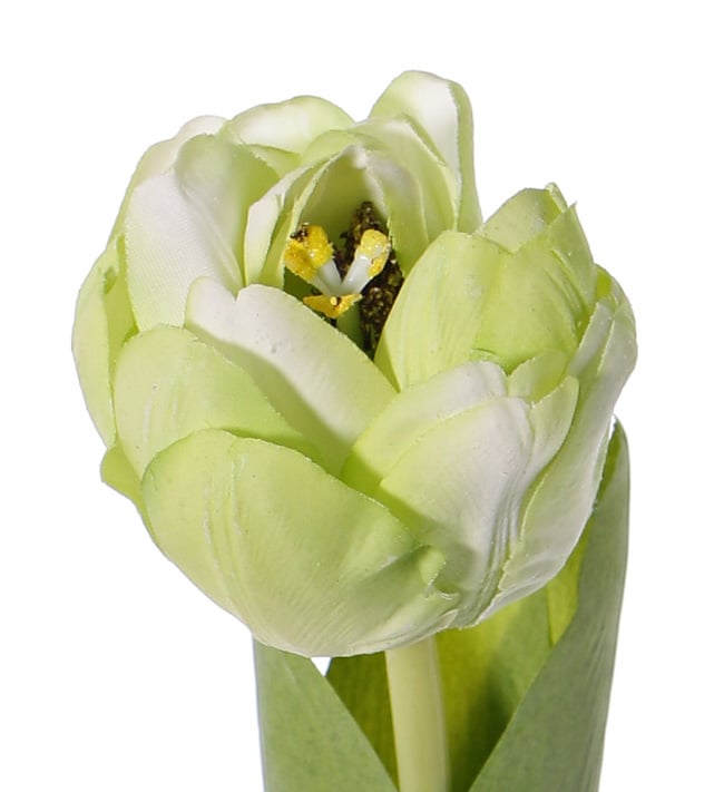 Tulp 'Full Bloom', x1 (ø6.5*5.5cm), 6 laags, 'Top Art 60!', 2 bladeren, REAL TOUCH, 45cm